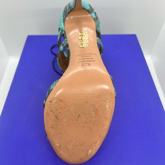 Aquazzura Hollywood Turquoise snakeskin pump - Picture 4 of 6
